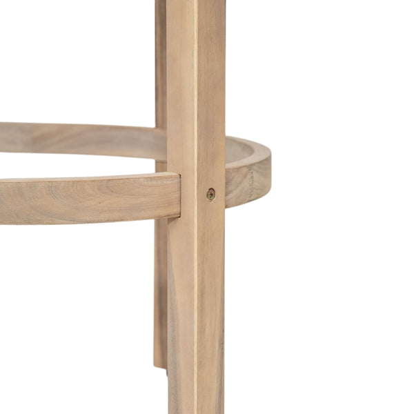 English Elm Christopher Knight Home® - Abaco Acacia Outdoor Barstool Set of 2 with Removable Gray Cushions, Rustic Curved Back Support Beige,Light White N775P294071G