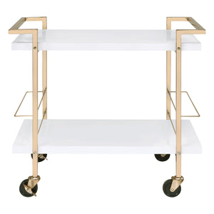 OSP Home Furnishings Alios Serving Cart White/Gold