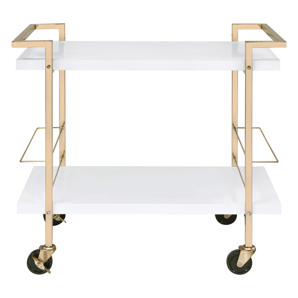 OSP Home Furnishings Alios Serving Cart White/Gold