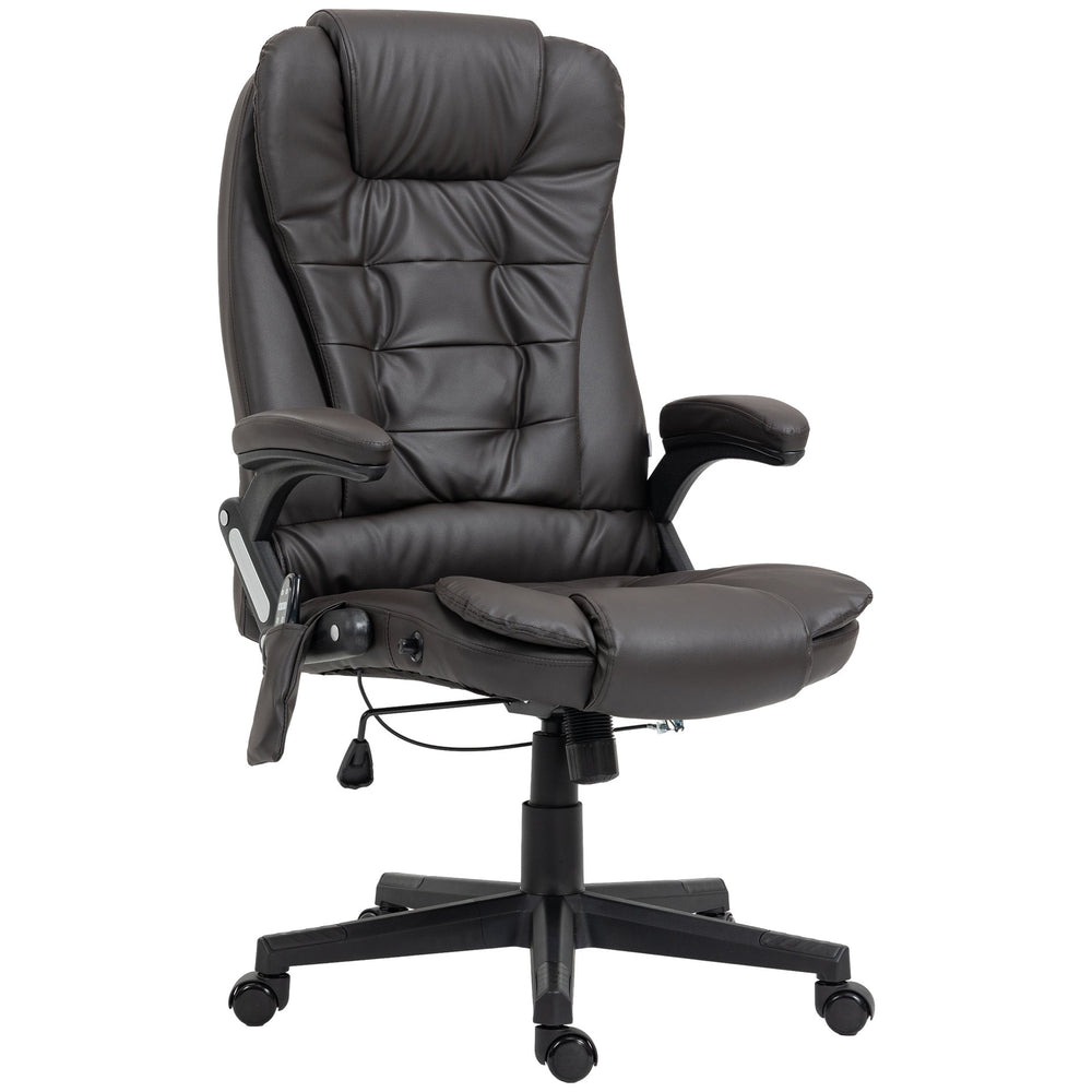 English Elm Homcom High Back Massage Office Chair With 6 Vibration Points & Heated Recline For Comfort & Support W2225P217504