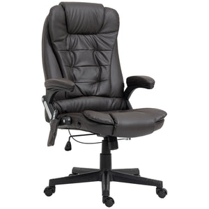 English Elm Homcom High Back Massage Office Chair With 6 Vibration Points & Heated Recline For Comfort & Support W2225P217504