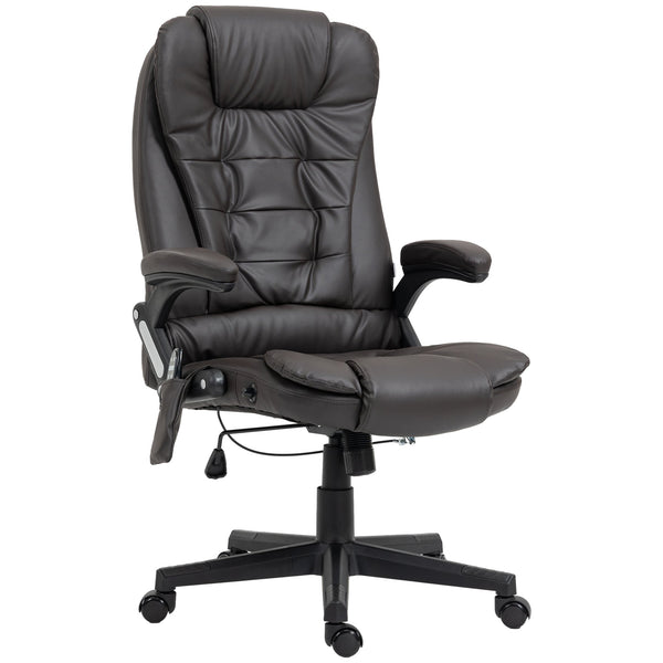 English Elm Homcom High Back Massage Office Chair With 6 Vibration Points & Heated Recline For Comfort & Support W2225P217504