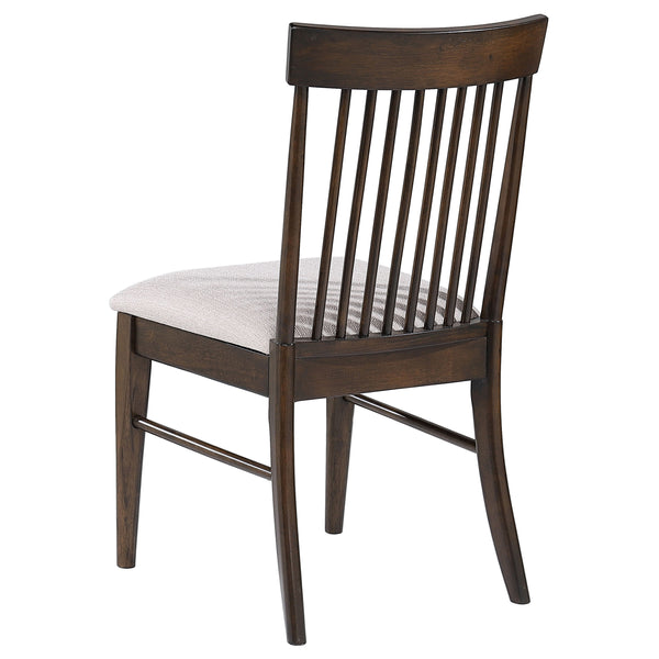 English Elm Shirley Round Walnut Veneer Dining Set with Spindle Back Chairs for Modern Spaces B062S01492