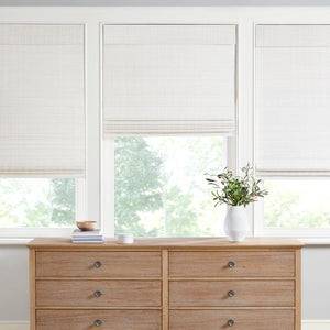 Madison Park Alden Casual Bamboo Light Filtering Roman Shade 64"L MP40-7797 White