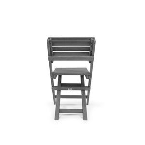 English Elm Coastal Bay Recycled Hdpe Folding Bistro Chair for Patio and Balcony Use Gray B2745P409663