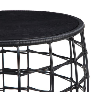 OSP Home Furnishings Cambria Drum Nesting Tables 2 Piece Black