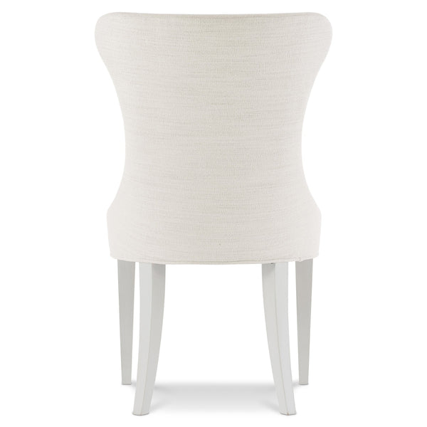 Bernhardt Bernhardt Silhouette Side Chair With Hourglass Tufted Back, Eggshell Finish, Sculptural Glamour Chair 307549