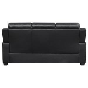English Elm Castro Black 3-Piece Faux Leather Living Room Set - Modern Comfort, Chic Design & Easy Maintenance B062S01149