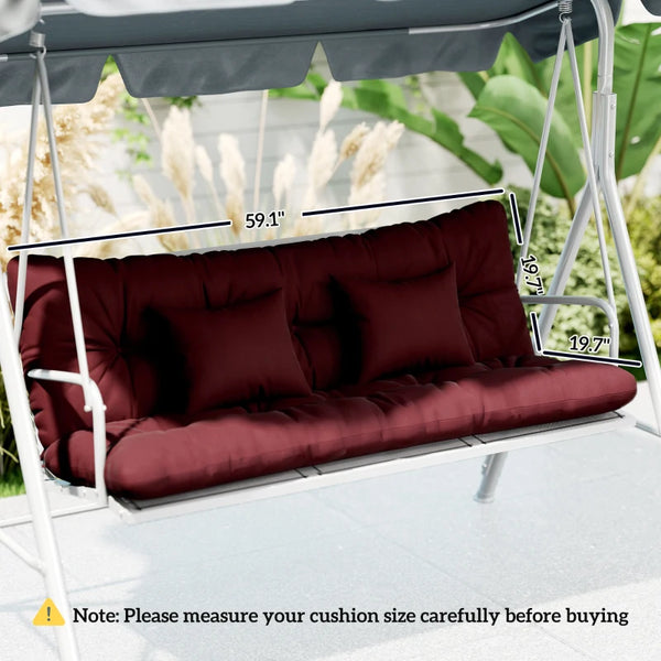 English Elm Soft Tufted Outdoor Bench Cushion Set Four Piece Polyester Fill Patio Lounge Seating Wine Red T3971P476086
