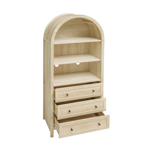 English Elm Arched Modern Farmhouse Pantry Cabinet - Versatile Wood Storage With Adjustable Shelves & Drawers W688P278921