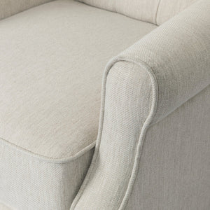 English Elm Christopher Knight Home® - Pushback Tufted Recliner Chair in Beige Fabric with Wingback Design, Birch Legs, Contemporary Comfort and Style 68629.00