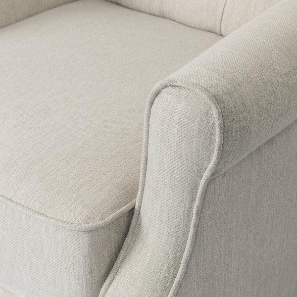 English Elm Christopher Knight Home® - Pushback Tufted Recliner Chair in Beige Fabric with Wingback Design, Birch Legs, Contemporary Comfort and Style 68629.00