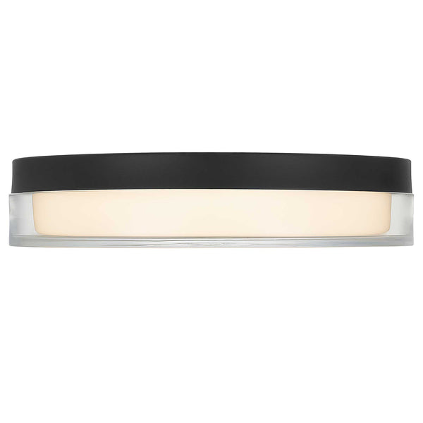 English Elm 12-inch Flush Mount Ceiling Light Dimmable Led Frosted Acrylic Matte Modern Fixture Black B370P398958