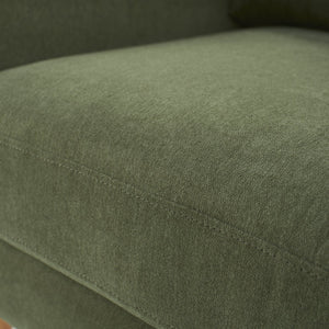 English Elm Accent Armchair Upholstered Low Profile Reading Chair with Lumbar Pillow Modern Living Room Seat Green W2308P462509