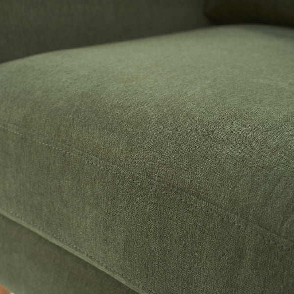 English Elm Accent Armchair Upholstered Low Profile Reading Chair with Lumbar Pillow Modern Living Room Seat Green W2308P462509