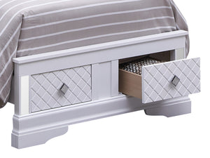 English Elm Verona Twin Bed With Jeweled Tufted Upholstery & Led Accent Lighting In Silver Champagne Finish B078S00578-GIGA