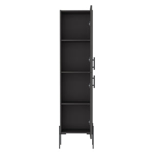 English Elm Linen Vertical Storage Cabinet 29.7"H with Four Open Shelves and Sturdy Legs for Compact Rooms Grey 68.5 L x 20.47 W x 4.72 H B097P250889