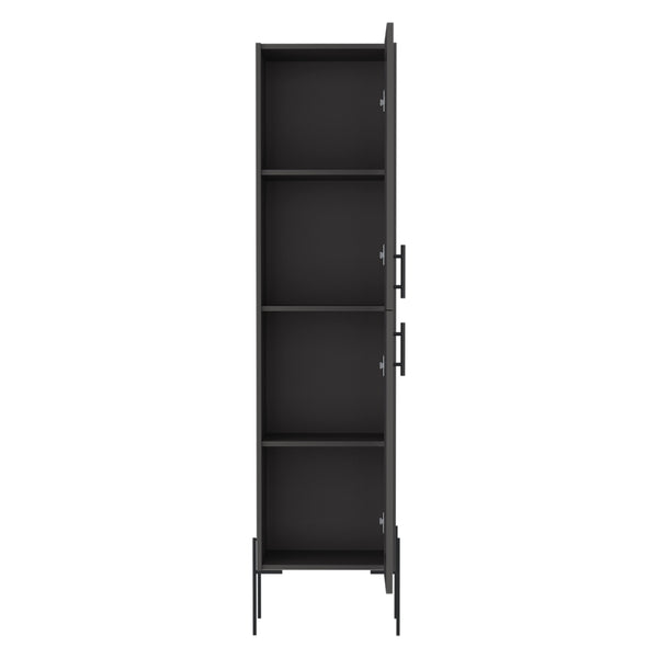 English Elm Linen Vertical Storage Cabinet 29.7"H with Four Open Shelves and Sturdy Legs for Compact Rooms Grey 68.5 L x 20.47 W x 4.72 H B097P250889