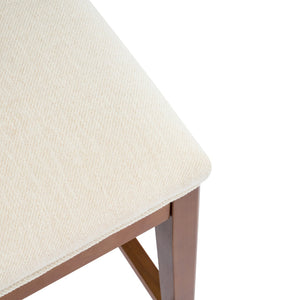 English Elm Christopher Knight Home® - Tatti Plush Padded Counter Stool Set of 2 with Rattan-Accented Curved Back and Wood Frame, Cozy Beige,Walnut N775P271407W