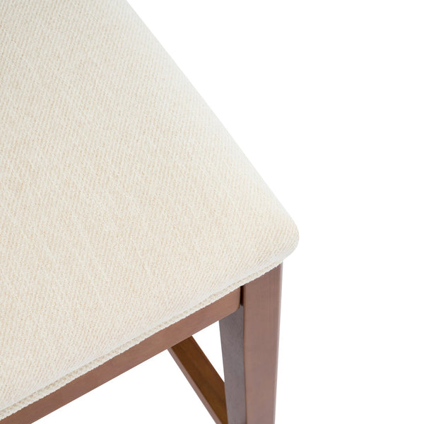 English Elm Christopher Knight Home® - Tatti Plush Padded Counter Stool Set of 2 with Rattan-Accented Curved Back and Wood Frame, Cozy Beige,Walnut N775P271407W
