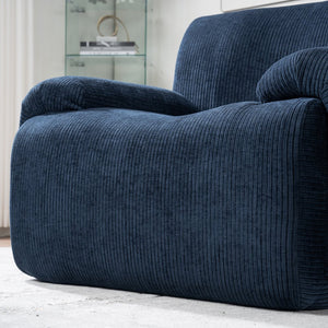 English Elm 42" Wide Chenille Stripe Accent Chair Deep Seat Foam Lounge for Bedroom or Apartment Navy W3118P453258