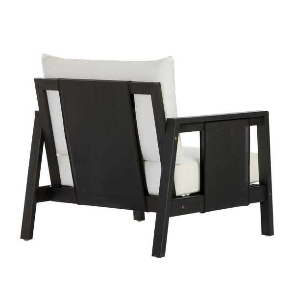 English Elm Outdoor Acacia Wood Club Chair Uv Resistant Textilene Weave Lounge Seat for Patio Deck Dark Grey,White+Black N768P368823D
