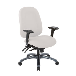 OSP Home Furnishings Multi-function Ergonomic High Back Office Chair with Lumbar Support and Titanium Base High Snow 8511-R101