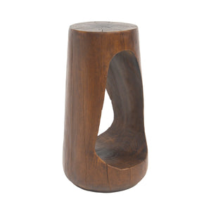 English Elm Christopher Knight Home® - Outdoor Hollow Design Side Table - Lightweight Concrete With Wood-Like Finish For Patio & Poolside Use N770P291496A