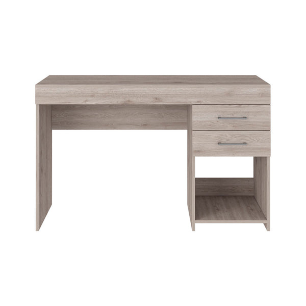 English Elm Ibare Compact Two-Drawer Computer Desk with Lower Shelf, 47.2" Wide Gray Particleboard Workspace and Storage B20091873