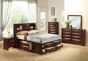 English Elm Ireland Queen Storage Bed Espresso Bookcase Headboard Eight Drawers Bedroom B2726S00584