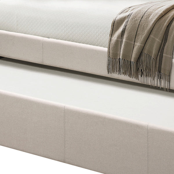 English Elm Jagger Fog Upholstered Daybed with Roll-Out Twin Trundle, Padded Frame, Slat System Included B2726S00321