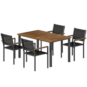 English Elm Conversation Acacia Wood Outdoor Dining Set with Mesh Chairs for Patio or Balcony T3971S00113