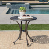 Christopher Knight Home® - Noble House - Lola Outdoor 19" Bronze Finished Cast Aluminum Side Table