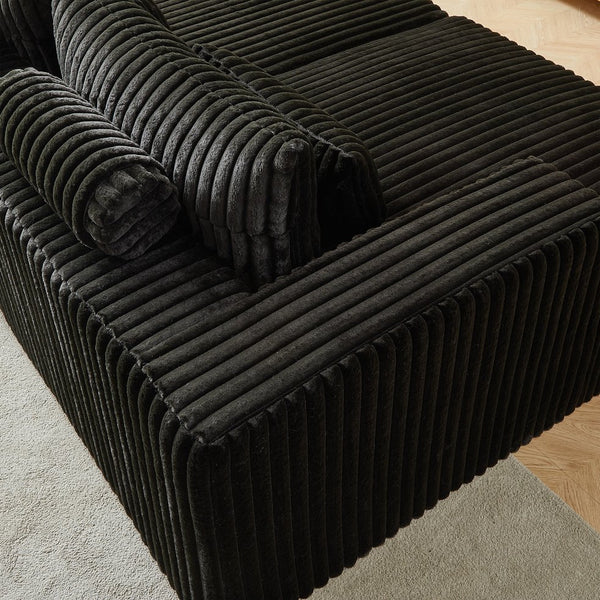 English Elm 87" Oversized Sectional Lounge Chaise - Cloud-Like Comfort, No Assembly, Modern Reclining Sleeper Sofa W834S00323