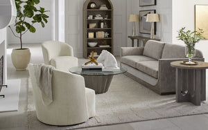 A.R.T. Furniture Bastion Sofa In Mink Finish - Contemporary Design With Silvery Chenille Blend & Pocket Coil Cushions  Parrwood Frame In The Mink Finish 763501-5354