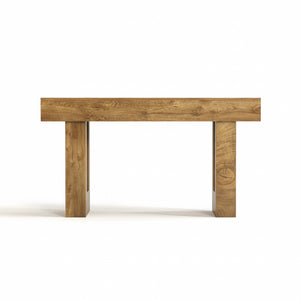 English Elm 63'' Farmhouse Console Table Rustic Wood Grain Sofa for Entryway or Hallway W3204P401255