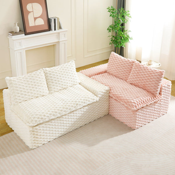 English Elm Luxury Color-Block Turtle Velvet Sofa - Modular Comfort For Stylish Living Rooms & Cozy Gatherings W3371S00047
