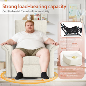 English Elm Power Power Swivel Rocker Recliner Chair with Wide Armrests, Dual USB Charging Ports, Compact Comfort Gray W1028S00054