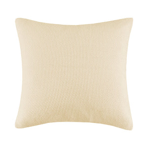 JLA Home INK+IVY - Euro Plush Knit Pillow Cover — Cozy Euro Sham with Hidden Zipper, Machine Washable Cottage Texture Ivory II30-871