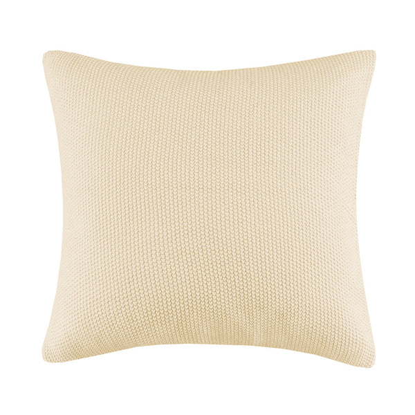 JLA Home INK+IVY - Euro Plush Knit Pillow Cover — Cozy Euro Sham with Hidden Zipper, Machine Washable Cottage Texture Ivory II30-871