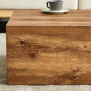 English Elm 39.3*23.6*12 Walnut Grain Mdf Low Profile Coffee Table for Modern Living Rooms Wood W1151P433605