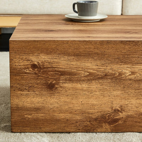 English Elm 39.3*23.6*12 Walnut Grain Mdf Low Profile Coffee Table for Modern Living Rooms Wood W1151P433605
