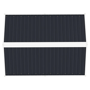 English Elm Campcraft 8x6 Outdoor Metal Storage Shed with Lockable Doors and Ventilation for Backyard Dark Gray W1598S00044