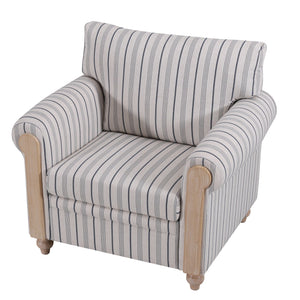 English Elm 1 Seater Pu Upholstered Roll Arm Chair Solid Wood Frame for Living Room Corner W680P409269