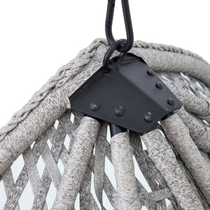 English Elm 76.8-inch Hand Woven Rattan Egg Swing Chair Indoor Outdoor with Cushion Lumbar Pillow Gray W1512P498595