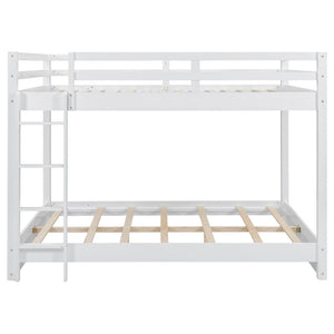 English Elm Wood Queen Size Bunk Bed With Ladder - Sturdy, Space-Saving Design For Modern Bedrooms & Guests N7090004007K-GIGA