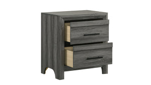 English Elm Denver Modern Twin 5-Piece Bedroom Set in Gray — Contemporary Wood Bed, Nightstand, Dresser, Chest & Mirror (Coordinated) B009S02018