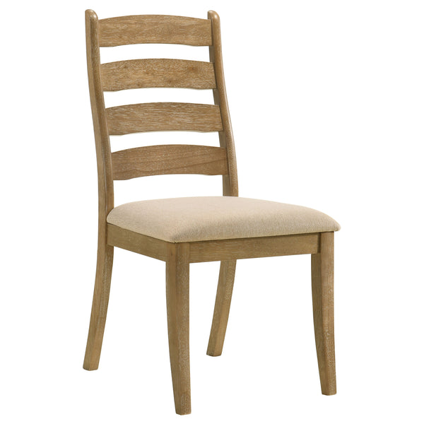 English Elm Kent Round Oak Veneer Farmhouse Dining Set with Ladderback Chairs Seats Four B062S01726