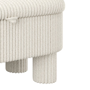English Elm Modern Corduroy Upholstered Storage Bench with Lift Top Lid for Bedroom Entryway Beige N719P305624A