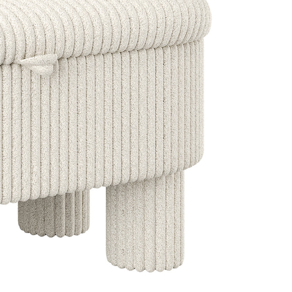 English Elm Modern Corduroy Upholstered Storage Bench with Lift Top Lid for Bedroom Entryway Beige N719P305624A